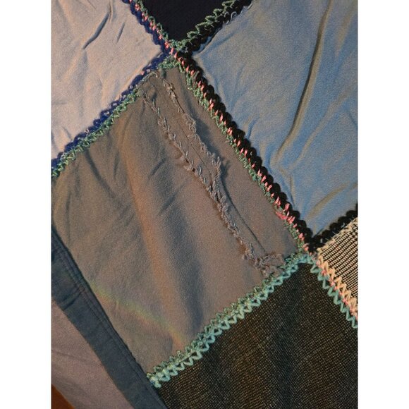 Vintage Handmade Patchwork Throw Blanket Reading Blanket Grannycore - Picture 8 of 12